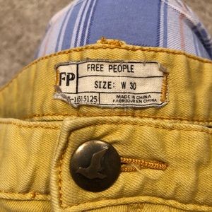 Free People skinny jeans yellow